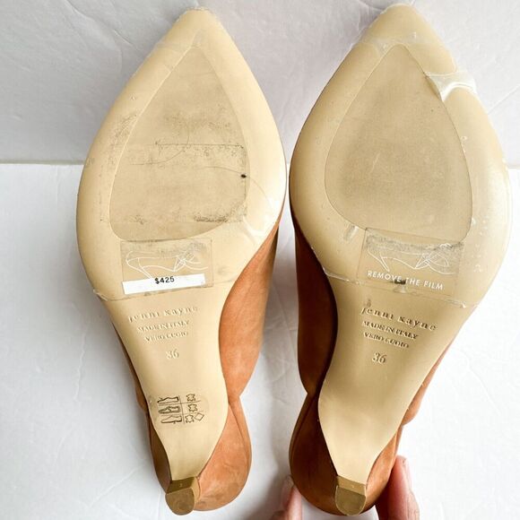 Jenni Kayne Walnut Brown Oiled Leather Kitten Heel Mule Size 36 - Picture 10 of 16